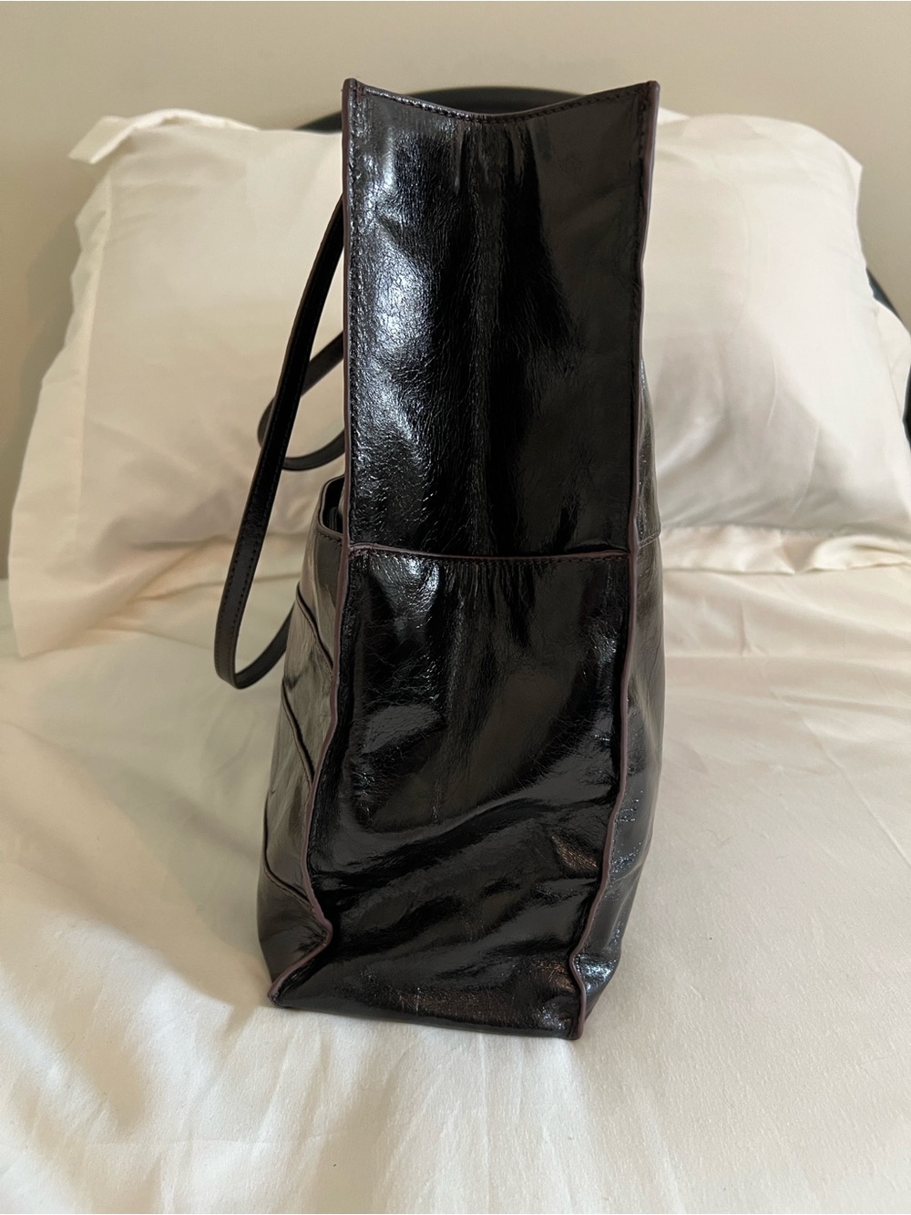 HOBO Black Patent Leather Tote - Picture 4 of 5